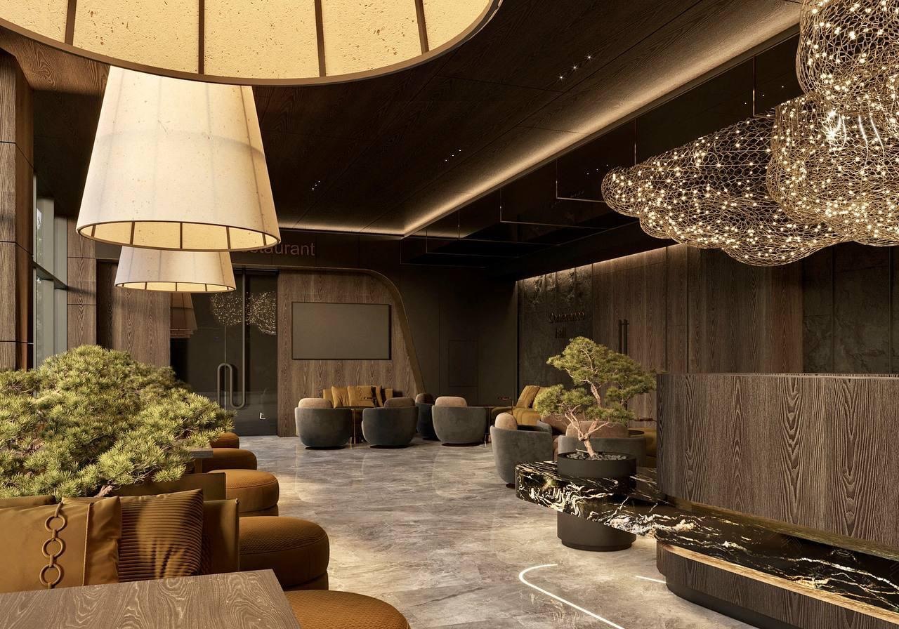 Bonsai and marble in the Holiston lounge